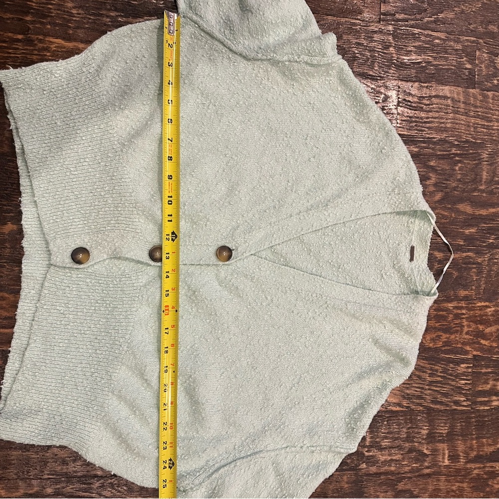 Free People Mint Green Bouclé Button-Up Cardigan - Picture 6 of 8